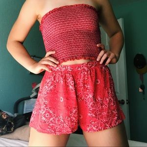 Red Bandana Print Soft Shorts